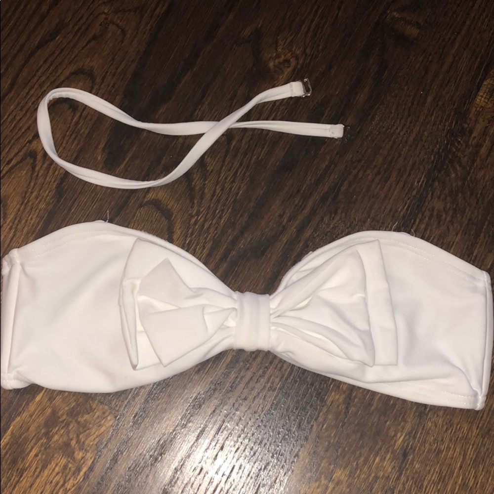 White bow bikini top